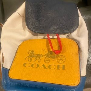 Coach back pack  orange blue